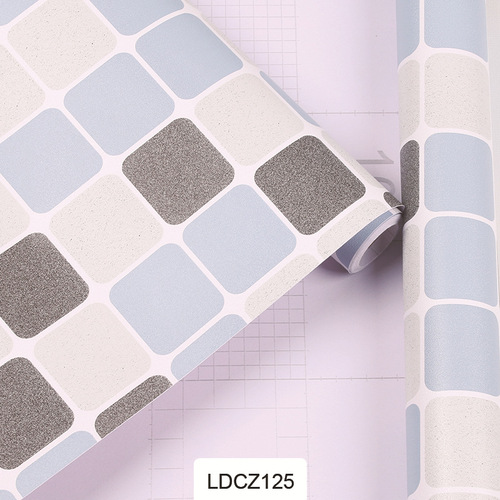 Kitchen bathroom mosaic pvc self-adhesive wallpaper bathroom waterproof and oil-proof tile renovation wallpaper grid wall stickers