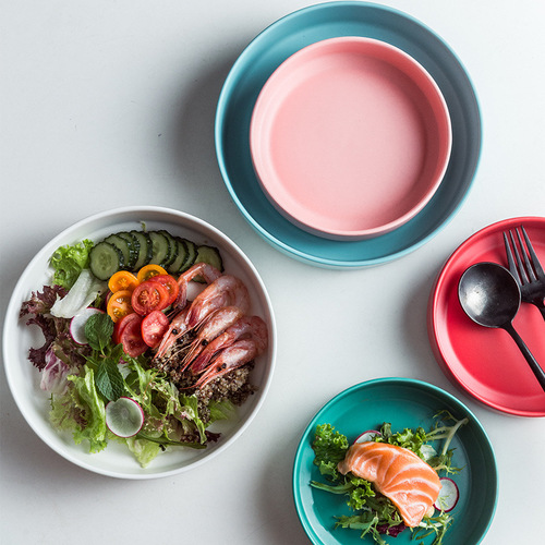 Creative Salad Ceramic Plate Home Fruit Dessert Plate Hotel Western Food Plate Logo Tableware Wholesale