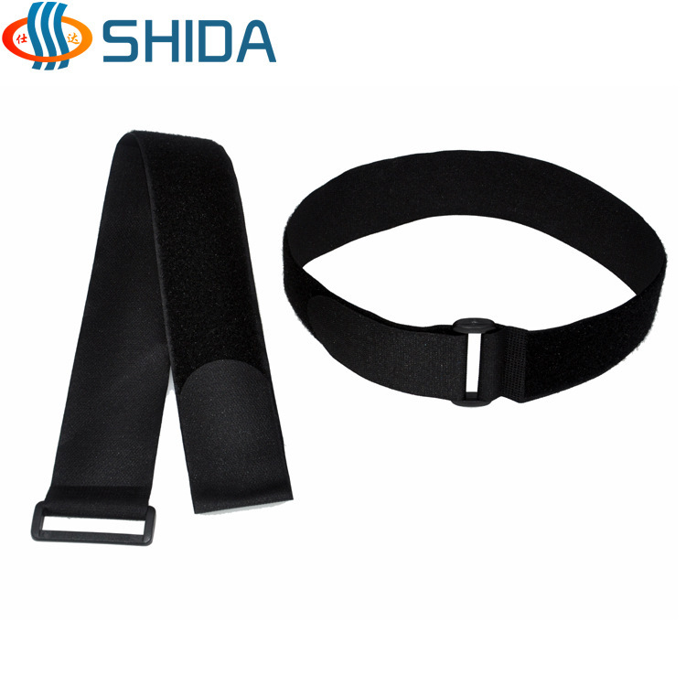 Black Self-Adhesive Velcro Cable Ties for Organizing and Securing Power Cords and Data Cables
