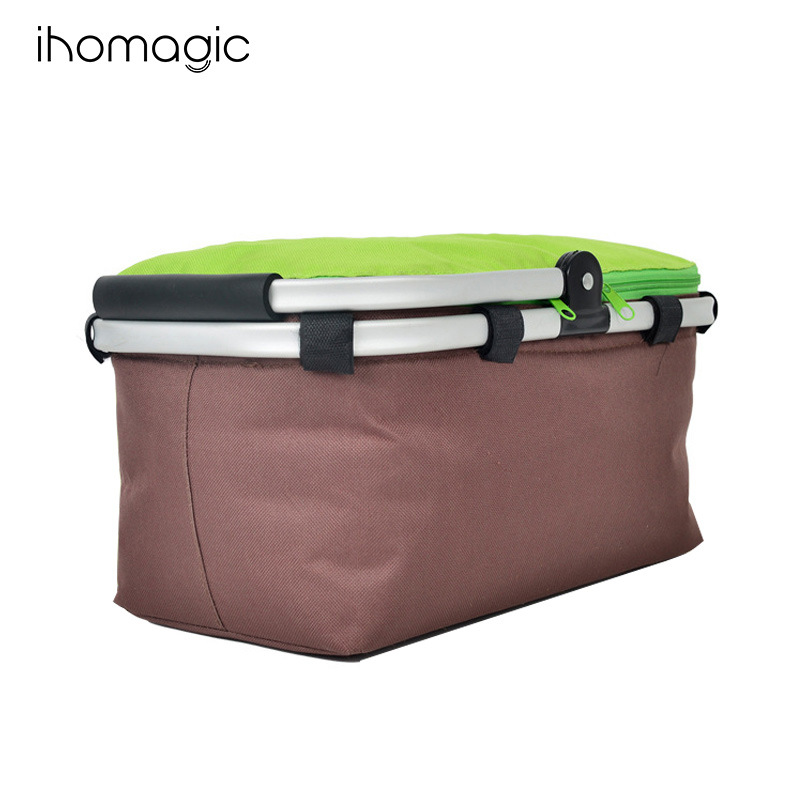 Oxford tela coche bolsa de picnic portátil plegable bolsa de hielo con tapa de gran capacidad refrigerada picnic bolsa de hielo
