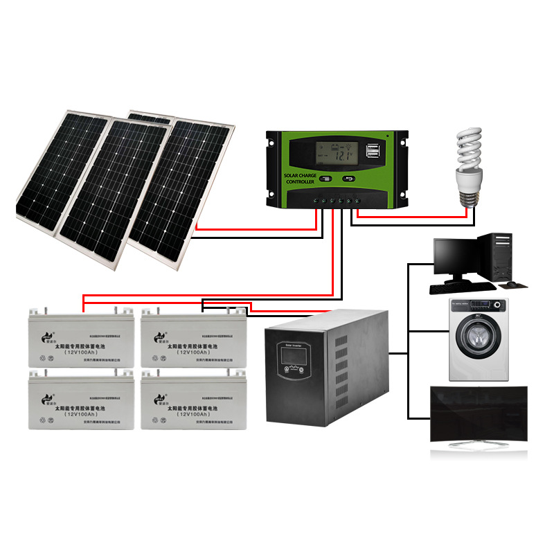 Full set of 220V off-grid photovoltaic generator mobile power outdoor monitoring ship solar power system home