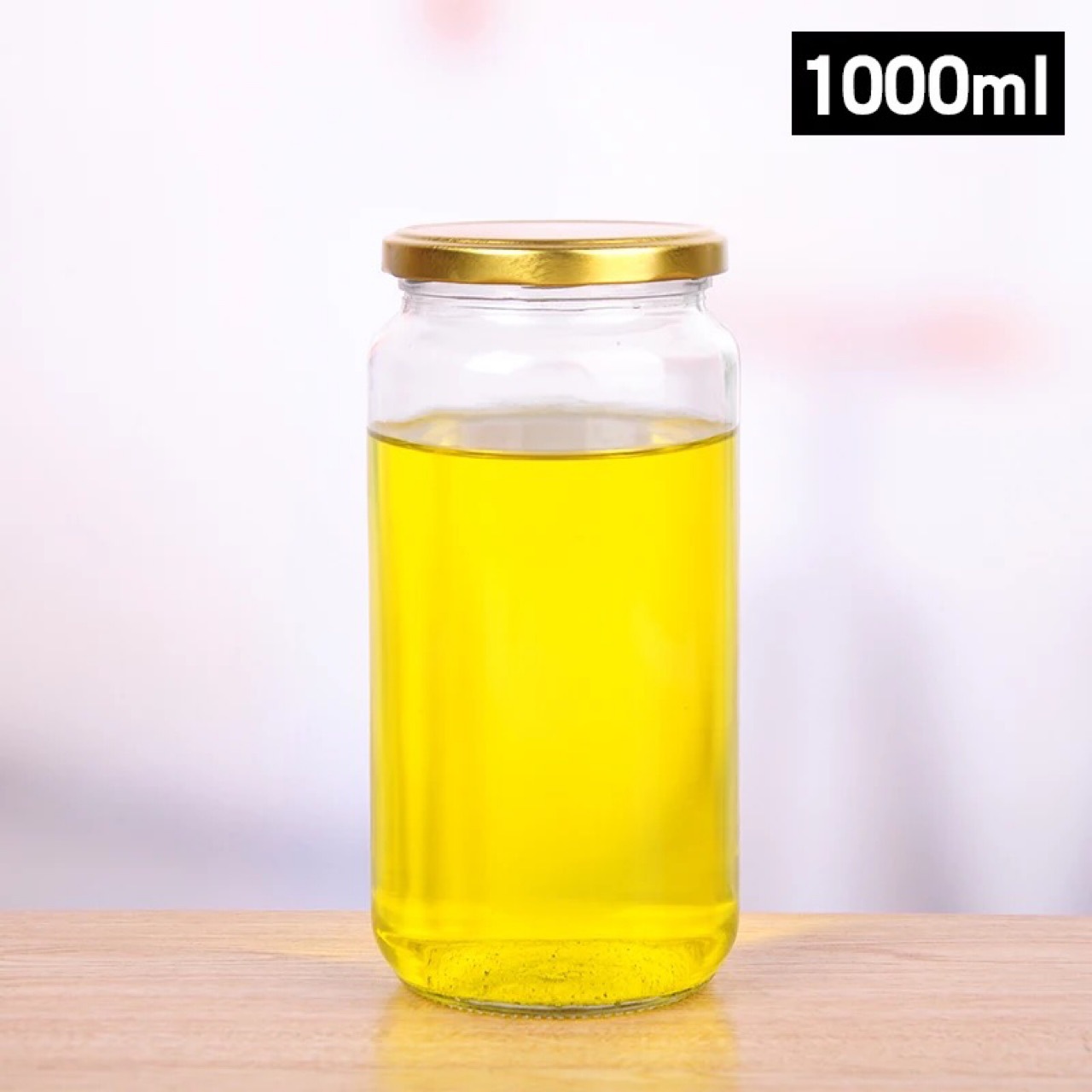 1000毫升圆形玻璃瓶酱菜瓶蜂蜜瓶食品包装罐头瓶