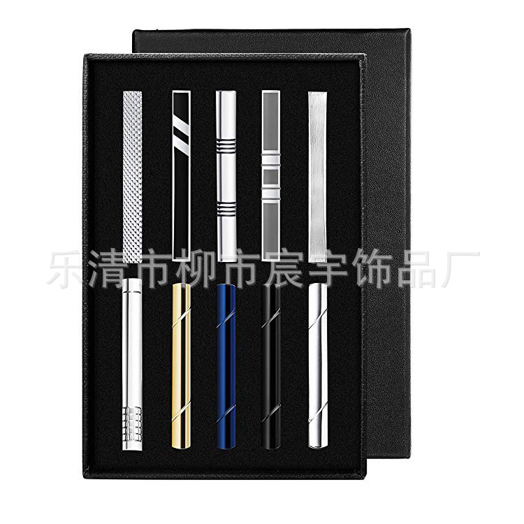 厂家现货黑色长方形领带夹10个装空盒子天地盖盒子14Ｘ8.5Ｘ3cm