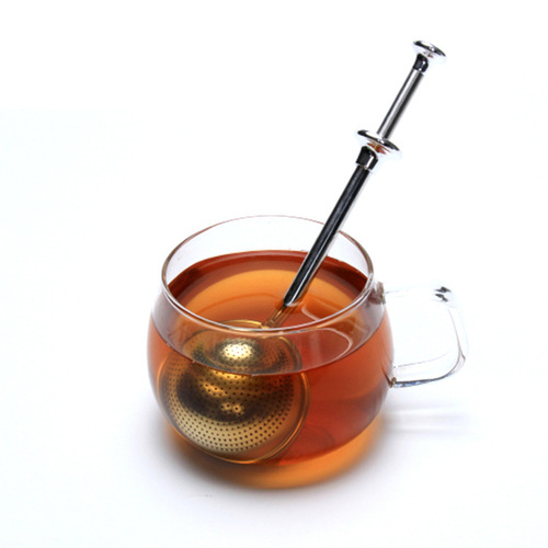Factory direct supply stainless steel punched large telescopic tea strainer 304 tea strainer tea maker creative tea drain wholesale