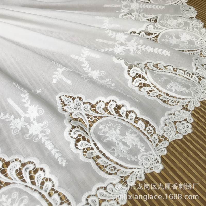 Spot wholesale hollow on both sides embroidered full radish head cotton skirt fashion clothing accessories electric embroidered cloth