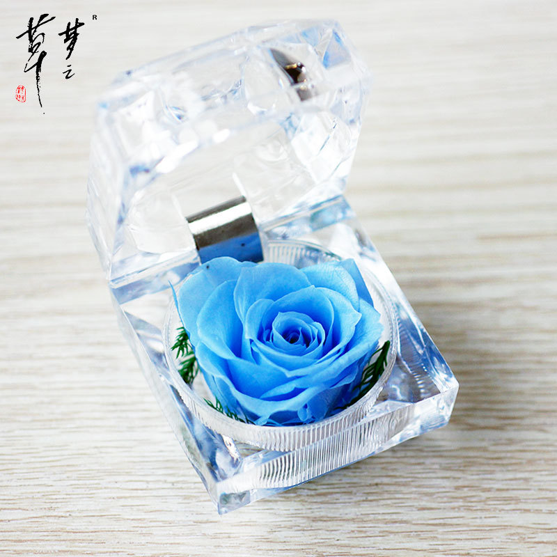 Cristal Rosa acrílico flor eterna caja de regalo confesión flor real regalo del Día de San Valentín Amazon