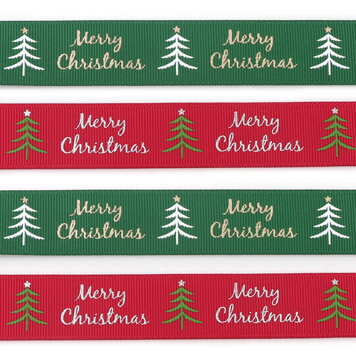 5-inch Christmas Gift Ribbon with Patterns, 25mm, Festive Decorative Color Silk Ribbon, DIY Accessory Ribbon Wholesale