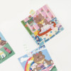 Cute postcard for elementary school students, nail decoration, cartoon fresh cards, South Korea, with little bears