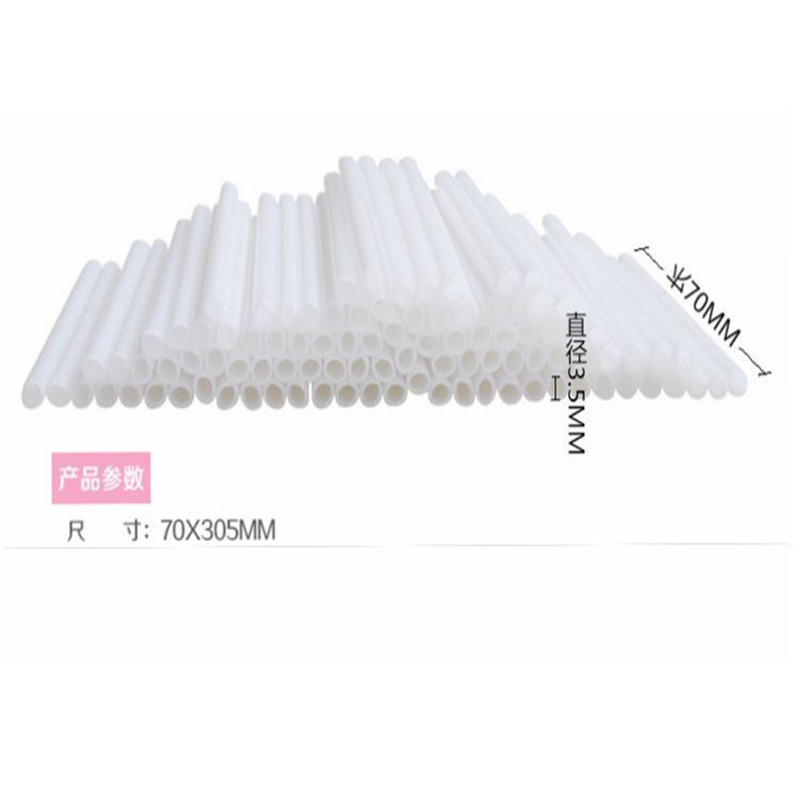 Fuente de la fábrica Lollipop plástico paja hueco palo grado alimenticio tubo blanco caramelo hornear pastel palo de plástico