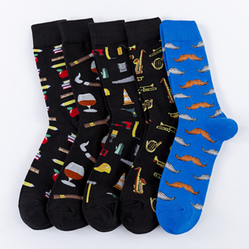 New cross-border art style socks casual cotton socks European and American street trend mid-calf socks wholesale