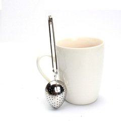 廠家直供304不鏽鋼葉子帶柄茶隔 月亮茶濾器 茶球 茶包袋泡茶器