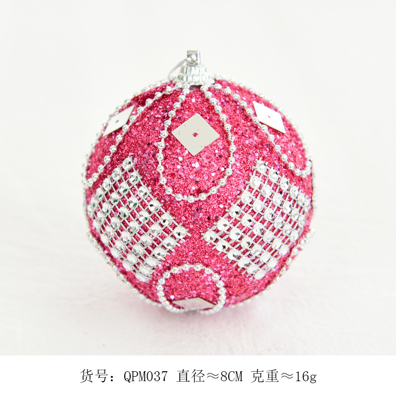 Nuevo 8cm espuma BOLA DE Navidad pegatinas hechas a mano perlas colgante decoraciones de Navidad decoración del árbol de Navidad BOLA DE Navidad