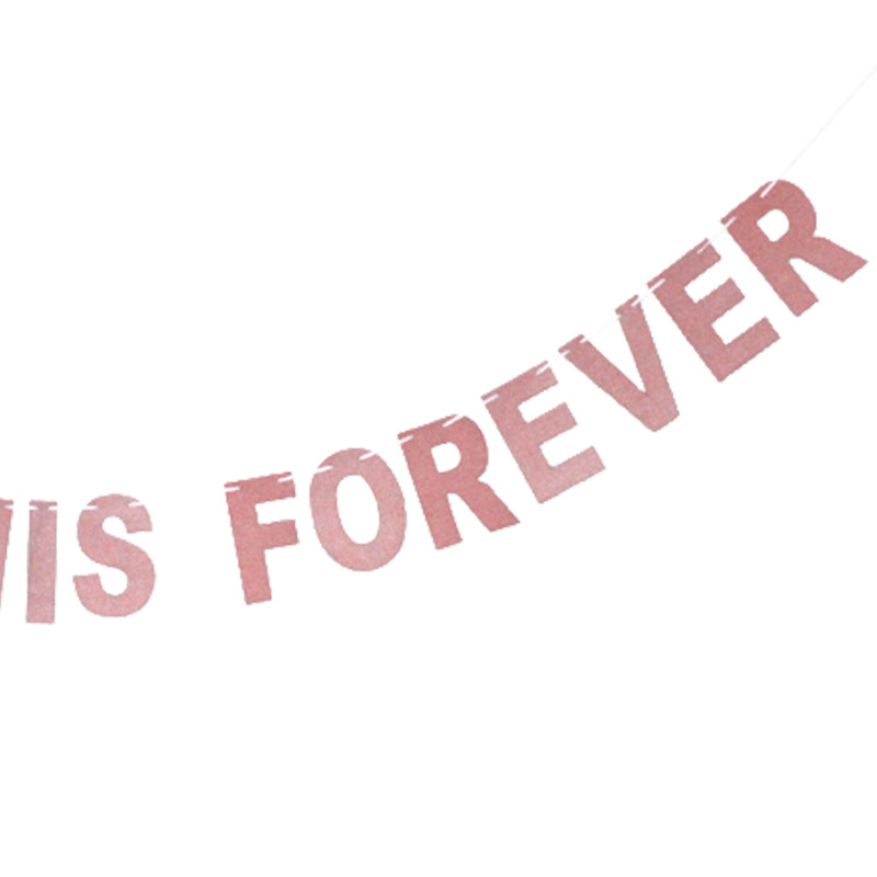 Decoración de la fiesta de bodas europea y americana bandera de oro rosa brillante polvo de flores de fábrica directamente para la decoración de la pared de bandera de la boda