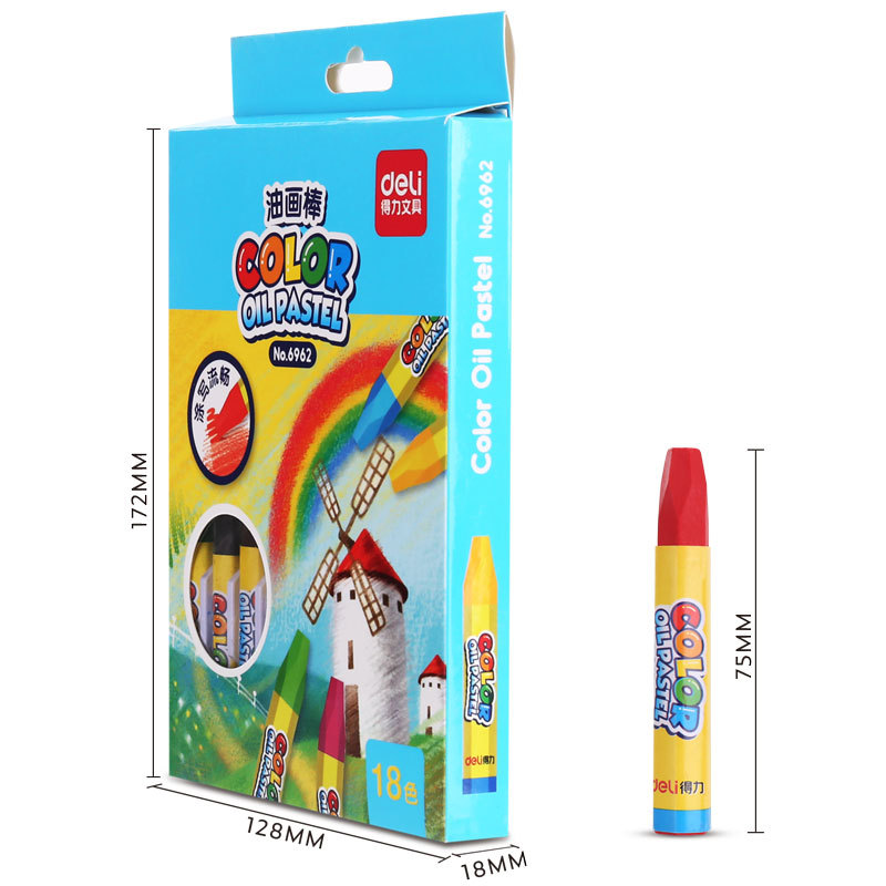 Deli 6962 palo de pintura al óleo para niños palo de pintura al óleo de graffiti crayón para niños lápiz de pintura al óleo palo