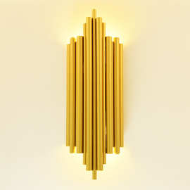 后现代创意金色led壁灯欧式简约客厅卧室床头灯壁灯过道阳台壁灯
