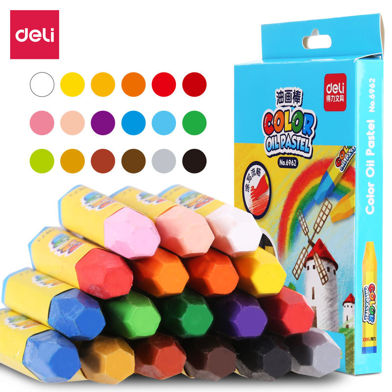 Deli 6962 palo de pintura al óleo para niños palo de pintura al óleo de graffiti crayón para niños lápiz de pintura al óleo palo