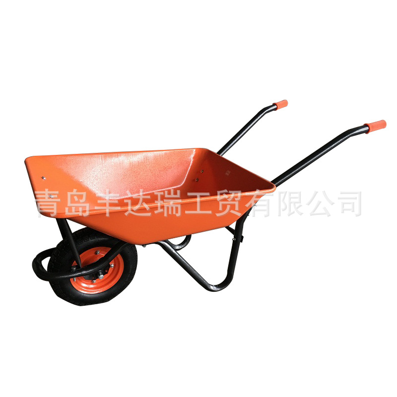 厂家销售 65L 120kg承重量建筑农业花园用钢质独轮手推车