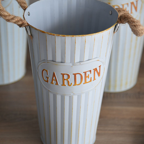 Dry flower bucket flower arranging device high flower bucket flower shop decoration iron bucket dry flower bucket American flower tube floor-standing vase iron bucket