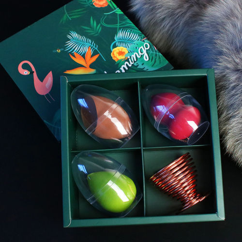 Amazon cross-border pure English gift box super soft beauty makeup egg makeup sponge puff gourd water drop bevel cut powder puff set
