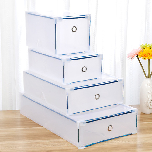 Transparent shoe box long and short boot storage box dustproof combined shoe cabinet drawer type stackable cosmetics storage box