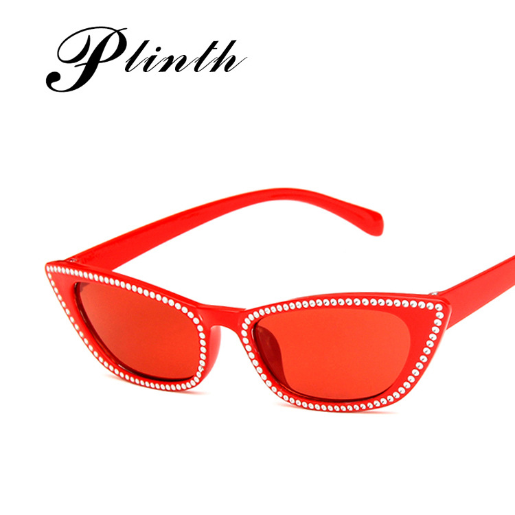 Imitation Diamond Cat-Eye Sunglasses 2019 Fashion Small Frame Women's Trendy Personality Sunglasses Internet Celebrity Sunglasses 5100