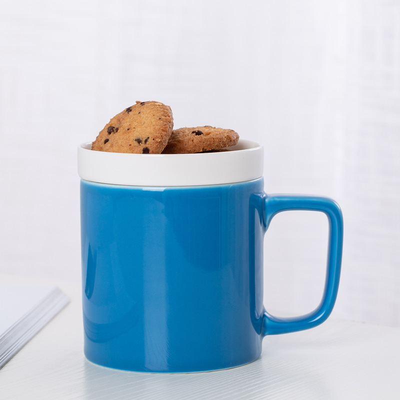 Taza de cerámica de té original Taza de té de flores Taza de marca con tapa Taza de agua Taza de oficina impresa publicitaria LOGO