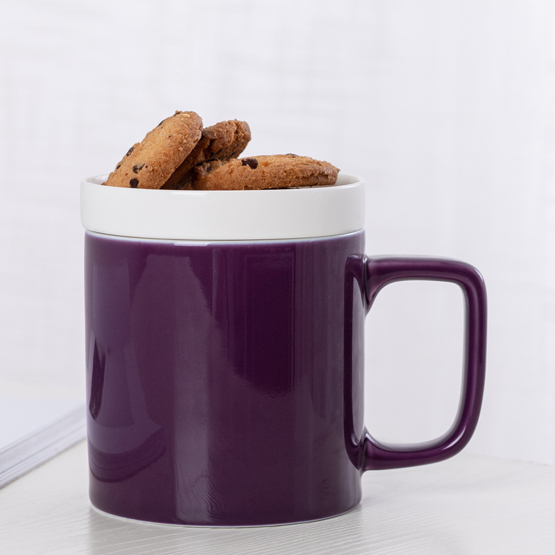 Taza de cerámica de té original Taza de té de flores Taza de marca con tapa Taza de agua Taza de oficina impresa publicitaria LOGO