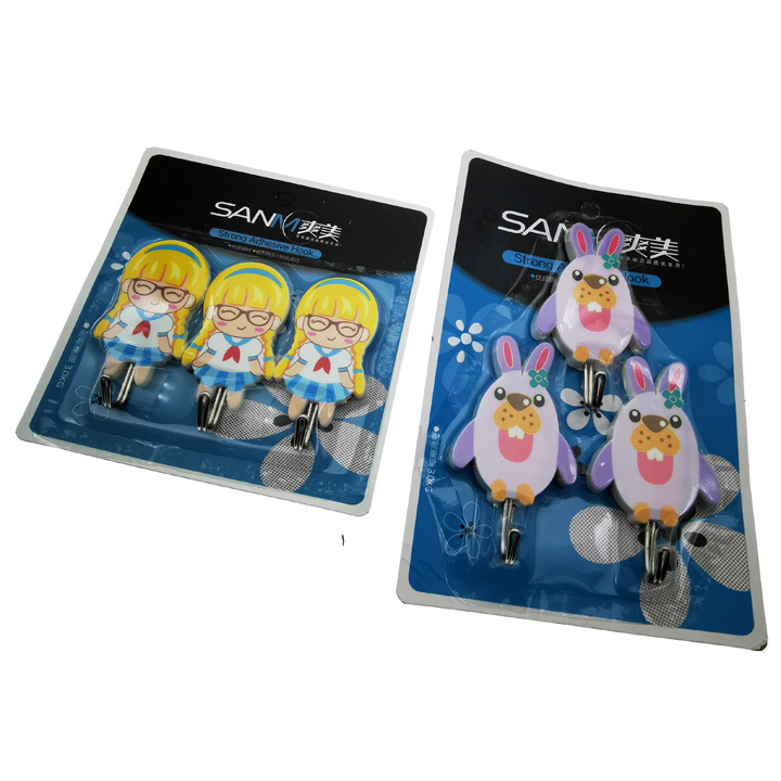 D1434 tres dibujos animados gancho creativo gancho libre de clavos Yiwu 2 yuanes tienda de suministro de compra al por mayor image 5