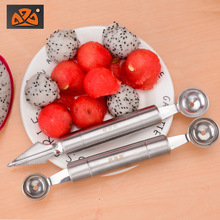 双头不锈钢水果挖球器西瓜挖球勺两用切水果雕花刀分割器切块