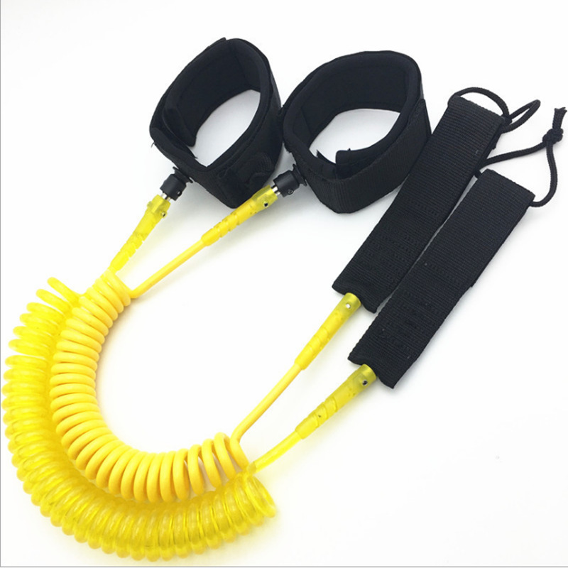 Cuerda de seguridad para tablas de surf de TPU con cable de acero de resorte marino de 7 mm de la potente fábrica de Guangdong, cuerda en espiral para vela de surf.