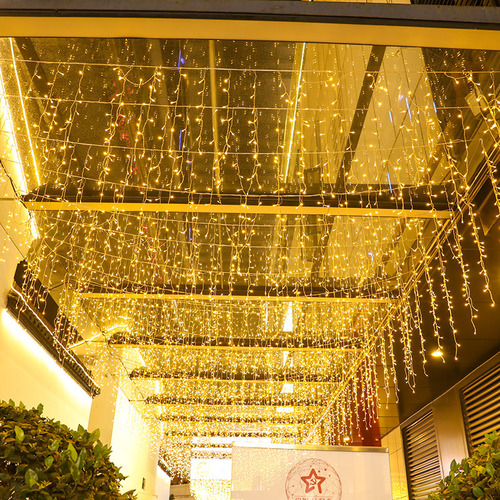 LED ice strip lights flashing lights Christmas starry curtain lights LED outdoor decorative lights flowing water festival waterfall lights