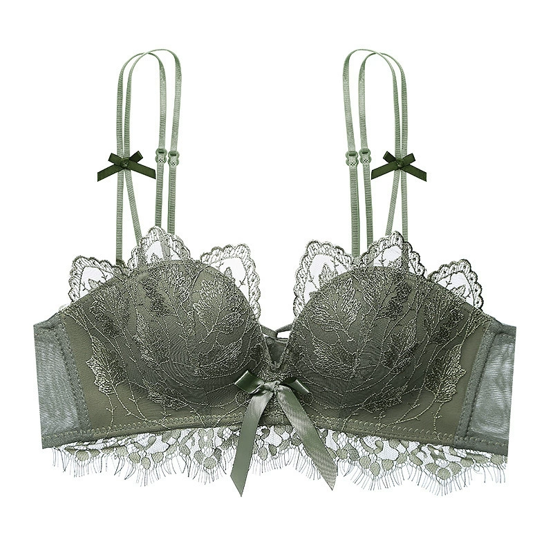 Wireless Lace Bra Set, Supportive Non-Wired Design, Beautiful Back, Sizes 32–38 (AB), Single or Set