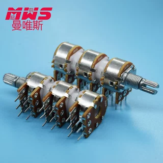 厂家直供148六联电位器多声道平衡碳膜旋转功率电位器音响电位器