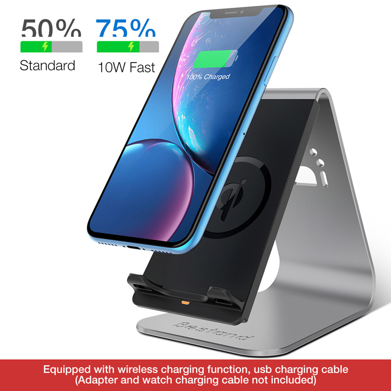 Bstand mobile phone wireless charger desktop aluminum alloy base bracket for iPhone8iPhonex