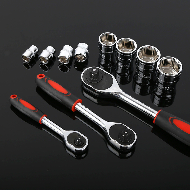 Juego de herramientas de reparación automotriz de 121 piezas para mantenimiento de motocicletas y automóviles, llave de trinquete rápida, llaves de impacto neumáticas grandes, medianas y pequeñas.