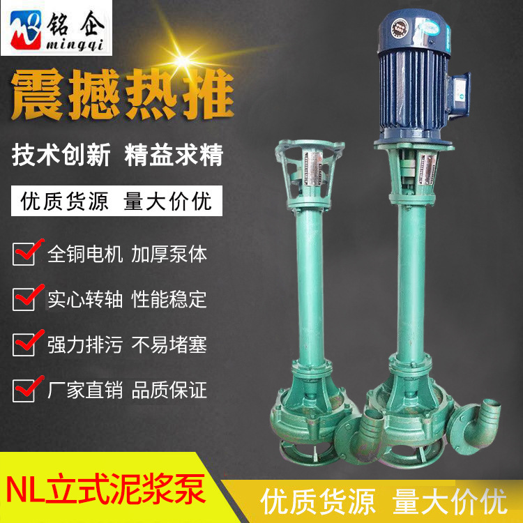 厂家直销NL立式泥浆泵 抽泥沙鱼塘切割型排污泵 NL100-10-4KW-4寸