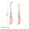 Fashionable long triangle, universal earrings with tassels, Korean style, simple and elegant design