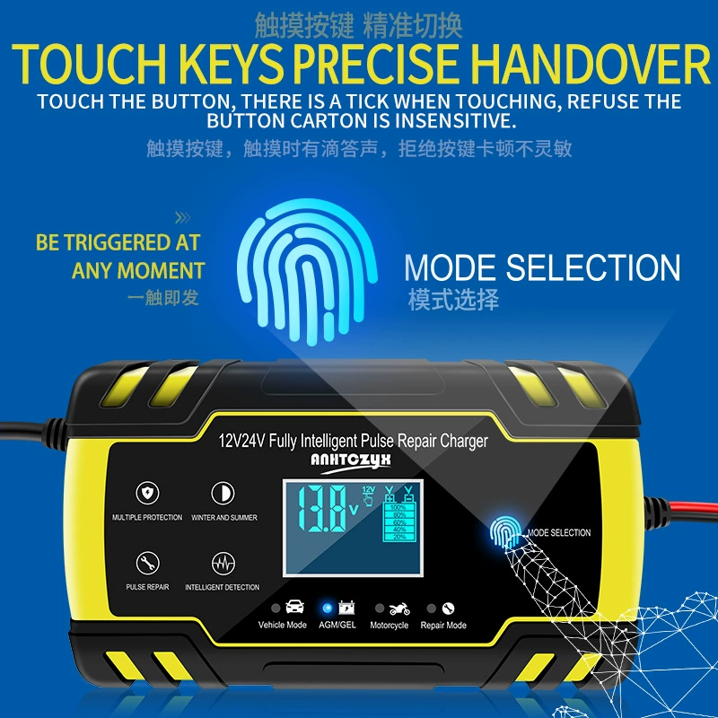 Дисплей LCD заряжателя ремонта ИМПа ульс автомобиля мотоцикла 12V 24V 8A