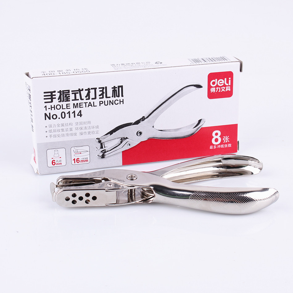 1 perforador de agujero de mano papelería vinculante perforadora agujero redondo agujero de papel perforadora pequeña mano perforadora