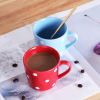 Cute ceramics with glass, trend coffee cup