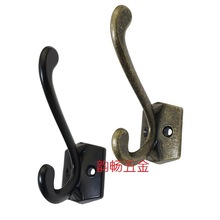 批发锌合金挂钩衣帽挂钩双钩 欧式复古橱卫合金挂钩厚实壁挂钩方