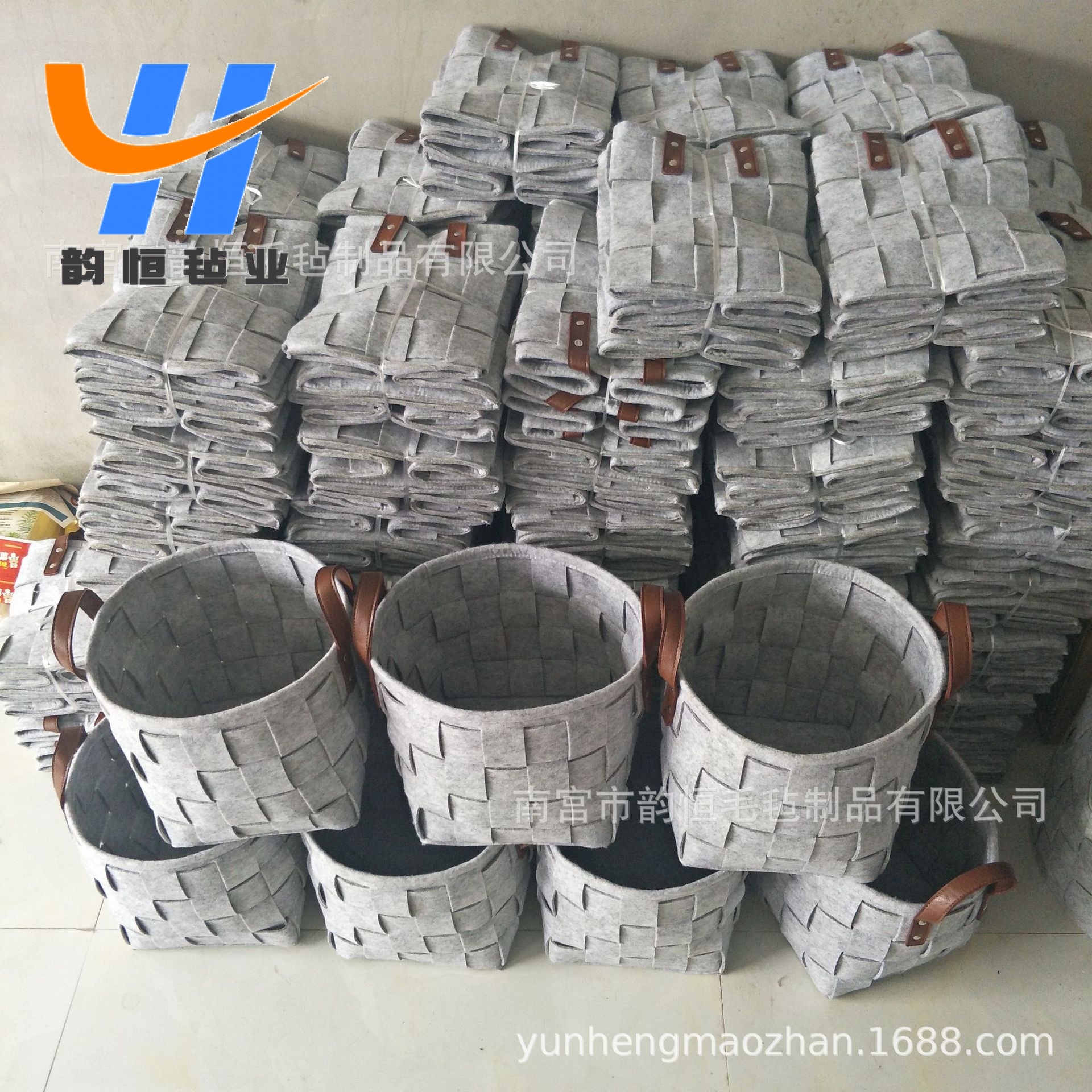 毛毡收纳篮脏衣服收纳筐毛毡编制收纳筐支持批发毛毡收纳筐