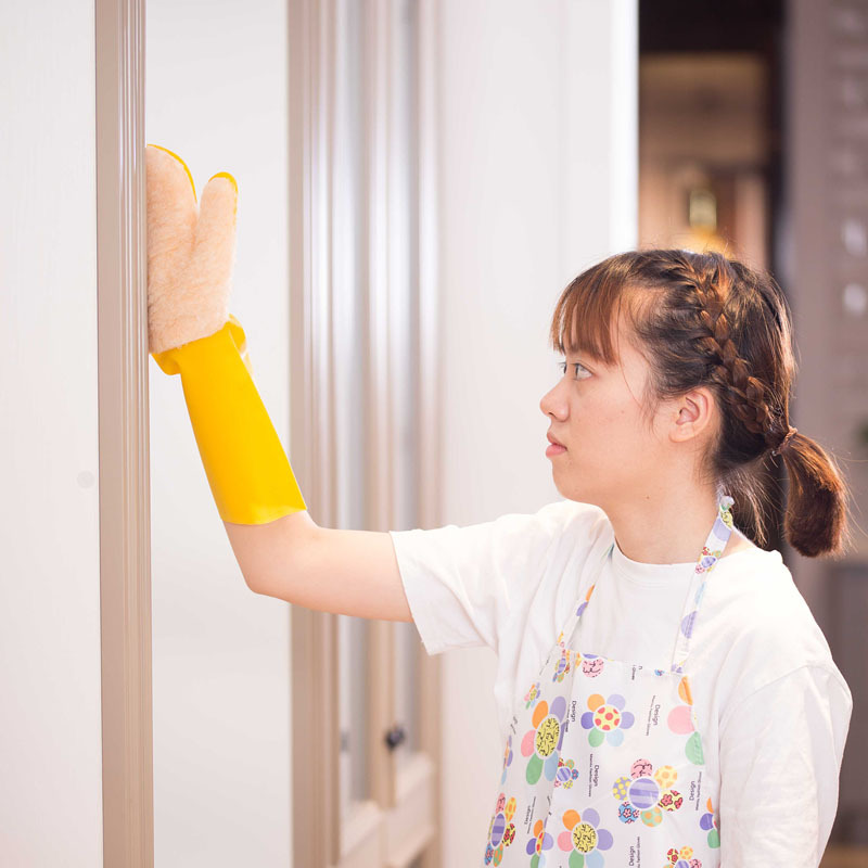 Guantes de limpieza doméstica de lana de invierno más guantes de látex de lana de fabricación al por mayor de tela de lana doméstica limpieza personalizada