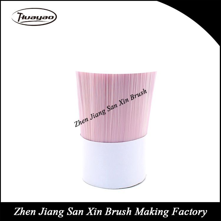 工厂供应刷丝 长条中空丝 粉色PET实心刷丝