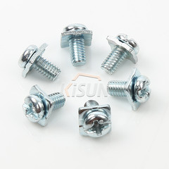 Factory supply 2-piece set of 4x8 shank head machine screws with quenched heat treatment and surface galvanizing