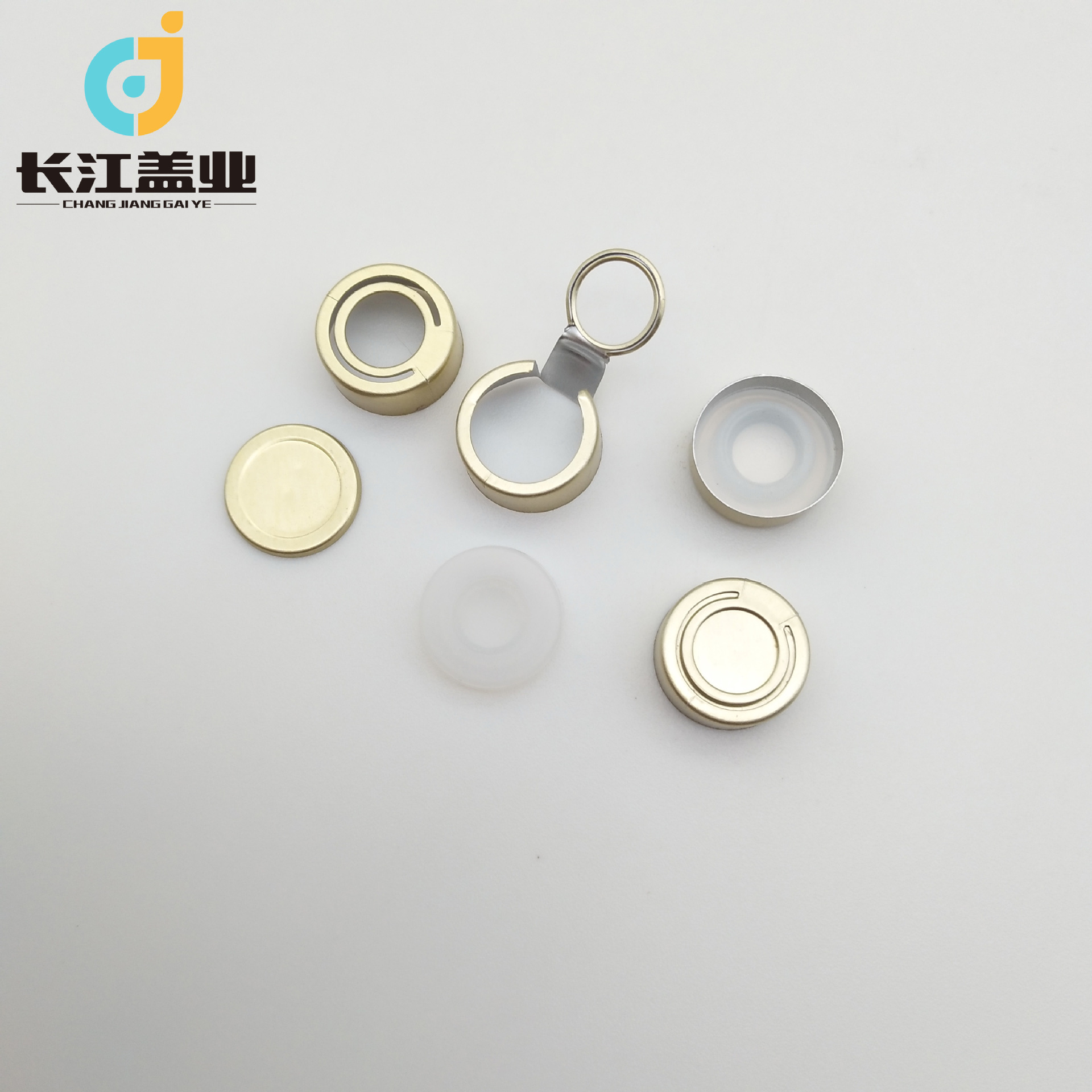 厂家批发15mm口径拉环铝盖含胶垫铝拉环盖撕拉铝盖易撕盖拉环盖