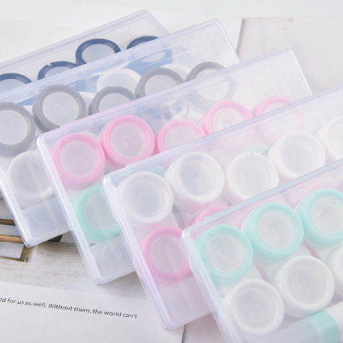 Macaron five-pack contact lens box, contact lens storage box, PP box set, display box with clip, tweezers bottle