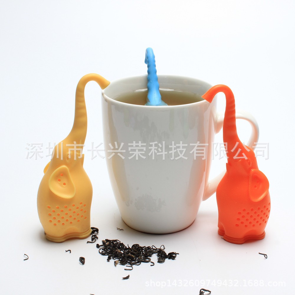硅胶大象泡茶器茶漏  硅胶小象滤茶器  厂家现货茶包茶滤批发