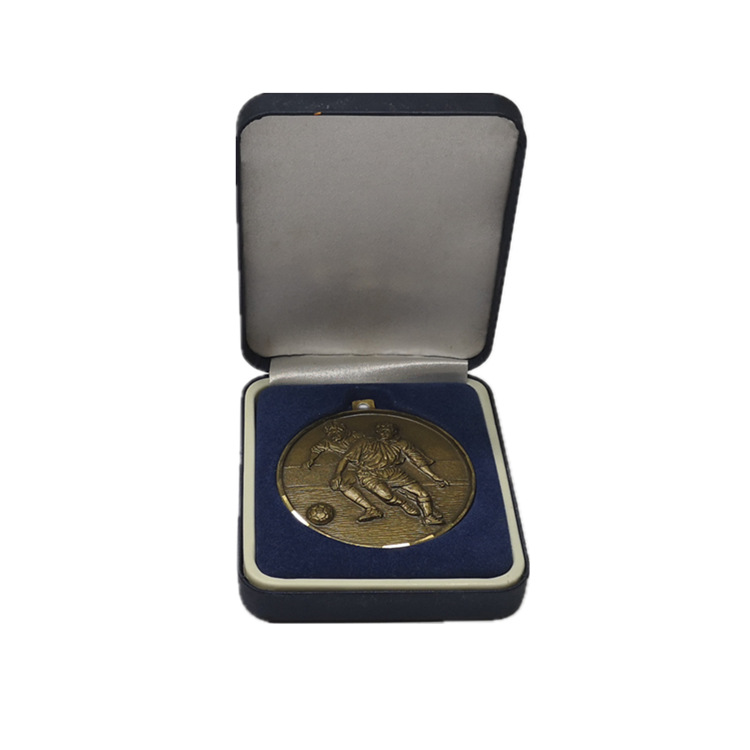 个性创意奖牌徽章盒铁包pu皮料礼品盒俱乐部奖牌奖章纪念币包装盒