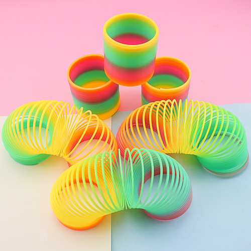 Taiwan Color Bag Rainbow Circle 5*5 Magic Art Spring Circle Stacking Circle Street Stall Hot Selling Children's Educational Toys